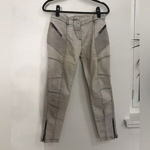 Pierre Balmain motorcycle skinny jeans light grey size 28 low rise